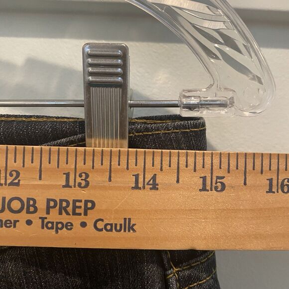 Bogari Jeans Women 29 Blue Dark Wash Cropped Denim Bling Pockets Embroidered - Picture 12 of 16